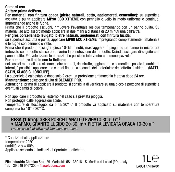 Fila MP90 Eco Xtreme – Protection hydro-oléofuge extrême 1 litre