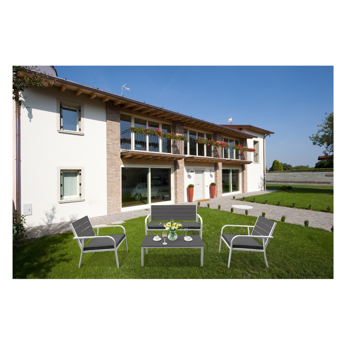 Salon de jardin en acier et polywood "Giada" Papillon pour 4 personnes