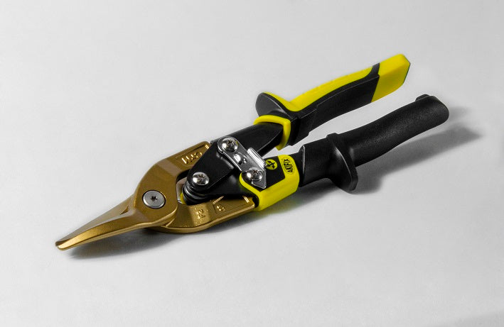 Akifix - Cesoia forbici doppia leva diritta "Titanium Pro" per profili cartongesso e lamiera