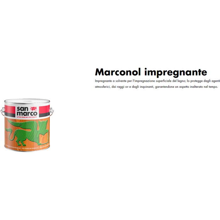 San Marco Marconol - Impregnante a Solvente per Legno 1 Lt | 15 Colorazioni