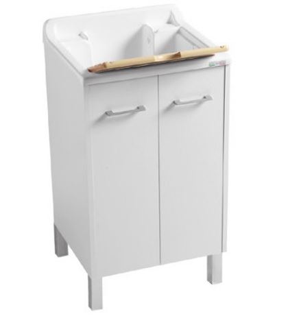 Colavene – Mobile Lavapanni con Piedini Domestica 50x45 | Vasca ABS, Tavola Massello, Sifone Incluso