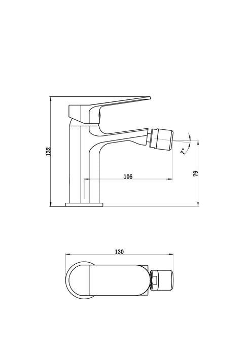 I Crolla - Miscelatore Bidet cromato monocomando mod. Perfetta