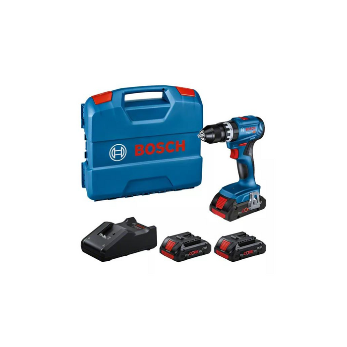 Bosch - trapano avvitatore GSB 18V-45 con percussione e 3 batterie incluse