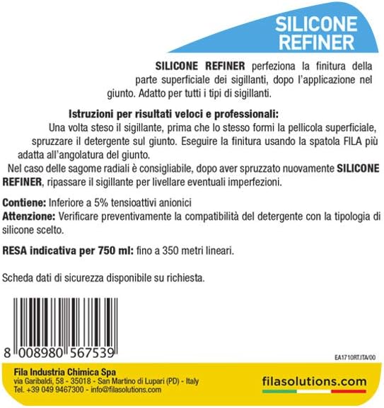 Fila - Silicone Refiner 750 ml, lissant pour la finition du silicone frais