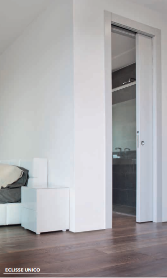 Eclisse - Châssis unique pour enduit 60/70/80/90/100x210 ép.125 pour porte coulissante