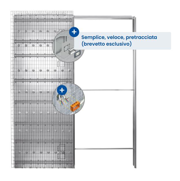 Controtelaio mod. Luce 80x210 sp.150 per Intonaco