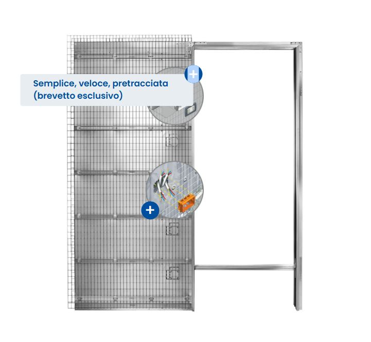 Châssis affleurant Syntesis Luce ép. 150 pour enduit – Porte escamotable Eclisse