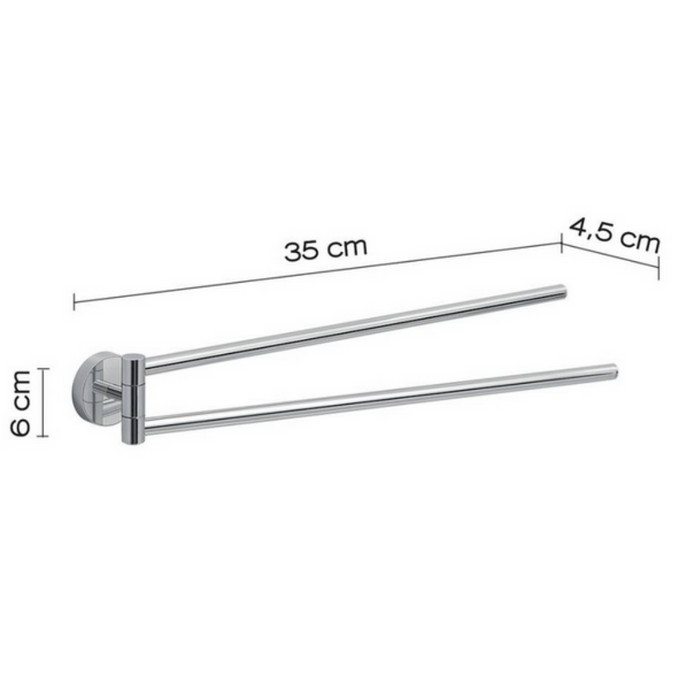 Gedy - Portasalviette linea Eros doppio braccio a snodo Cromato 2323