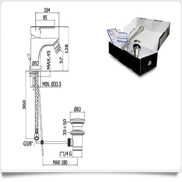 Paffoni - Mitigeur de bidet chromé monocommande mod. Blu réf. BLU135CR