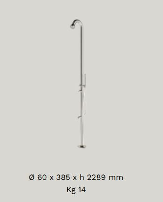 Colonne de douche d'extérieur en acier 316L mod. Fluvia