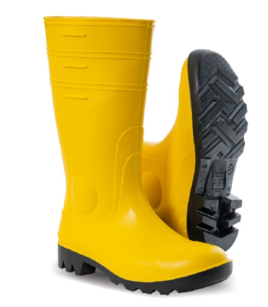 Maurer - Bottes de sécurité antidérapantes en PVC jaune montant jusqu'aux genoux