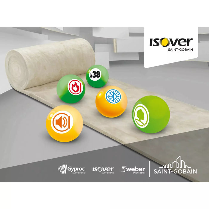 Isover - Acustipar 4+ Lana di Vetro a Rotoli mm.45 per Isolamento Acustico