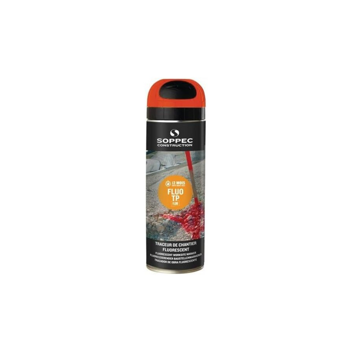 Soppec - Traceur de chantier fluorescent orange 500 ml