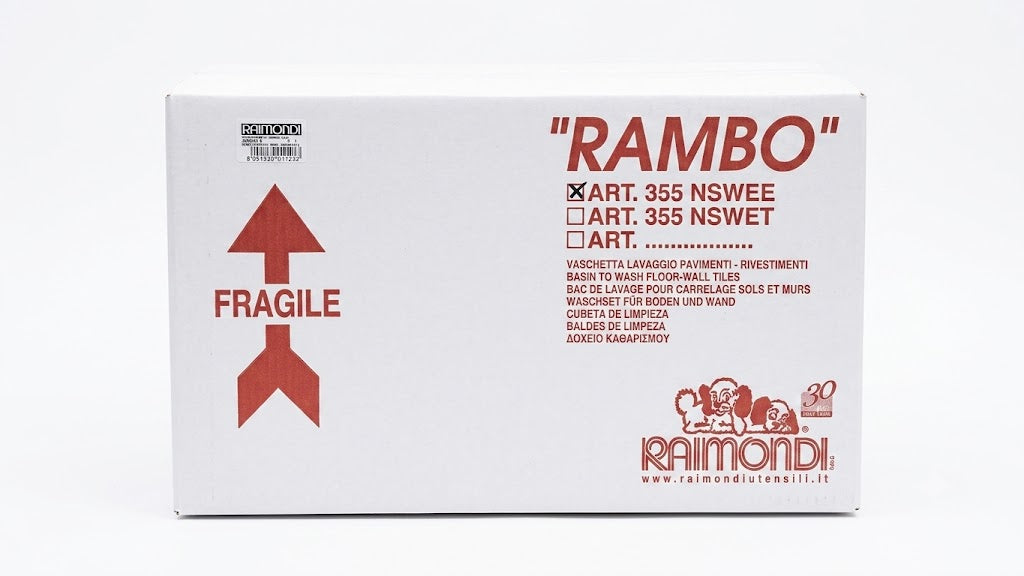 Bassin de lavage Raimondi Rambo 40L avec taloche éponge Sweepex
